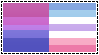 A stamp of the bigender flag